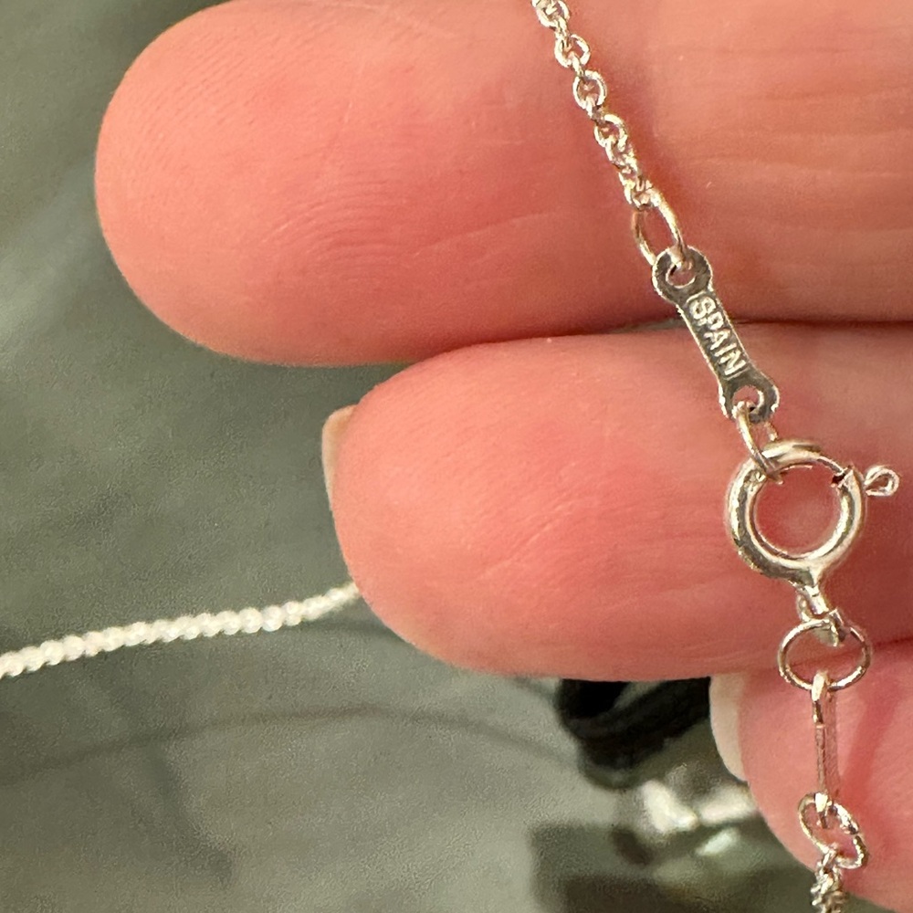 Authentic Tiffany & Co. Silver Open Teardrop Necklace - Picture 6 of 16